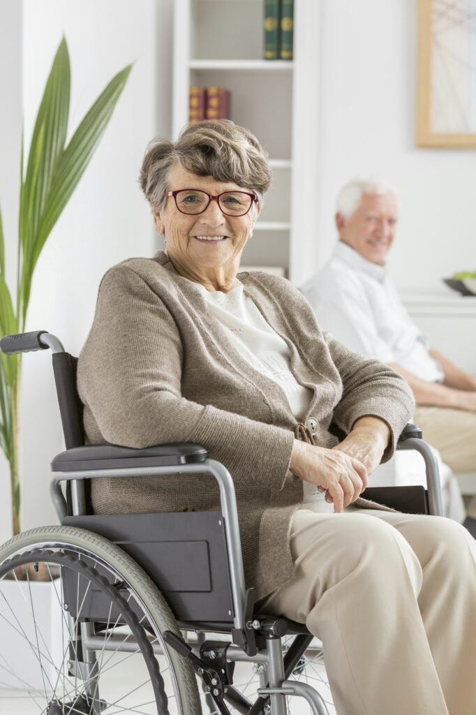 Woman on wheelchair